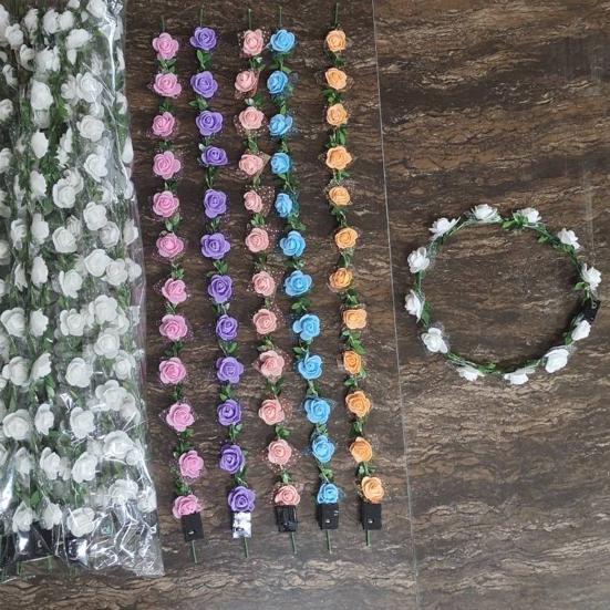 Романтический светящийся венок, светодиодный свет, розовые цветы, повязка для волос, головной убор, Свадебная вечеринка, вечеринка для девочек, светящаяся гирлянда для волос на день рождения