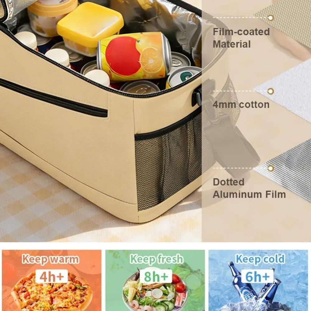 with Temperature Display Cooler Bag Large Capacity Insulated Lunch Bag  Travel