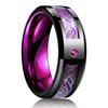 Fashion 8mm Black Brushed Titanium Stainless Steel Rings for Men Women Rose Gold Color Step Edge Men Rings Wedding Party Jewelry