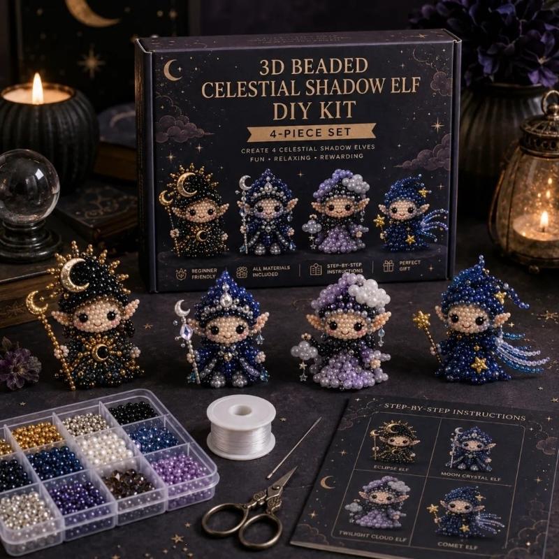 3D Лесной Эльф с Бусинами DIY Набор Все Материалы Включены Руководство для Начинающих для Домашнего Творчества Семейное Время Креативный Подарок