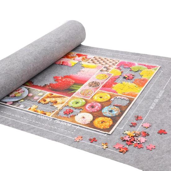 Jigsaw Puzzle Roll Mat Large Capacity Foldable Design Wear Resistant Puzzle Saver