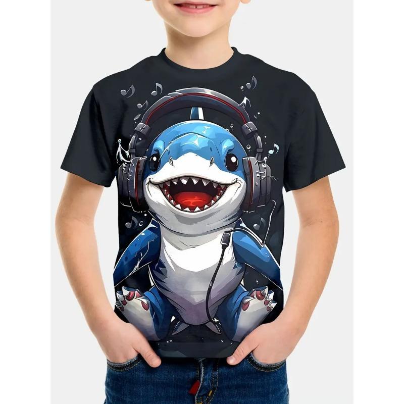 Детская футболка с 3D-принтом, летняя футболка с круглым вырезом и короткими рукавами для мальчиков в стиле аниме с 3D-принтом