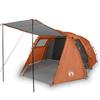 VidaXL Tente de Camping Tunnel 4 Personnes, Tente d'Ombrage avec Sac de Transport, Auvent de Camping, Abri de Jardin, Gris 94399