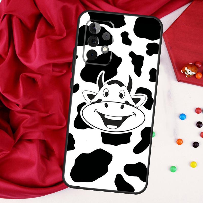 Мультяшные милые пятна коровы для чехла Samsung Galaxy A55 A53 A33 A13 A35 A15 A36 A56 A26 A16 A22 A32 A52 A54 A34 A06 A05