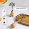 Potato Masher Stainless-Steel Bear Claw Pressed Masher with Wooden Handle