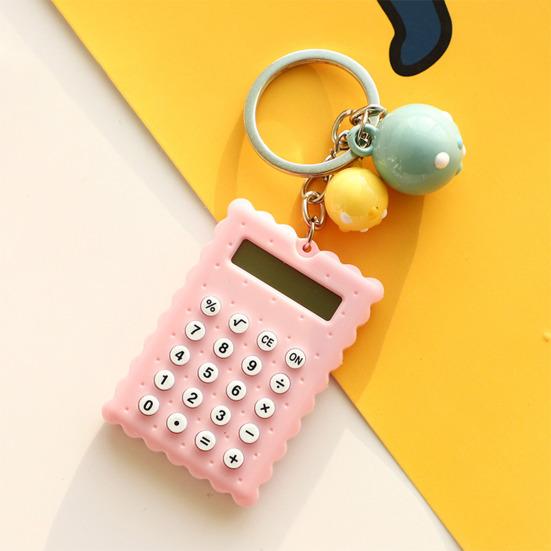 Мини-портативный калькулятор, колокольчик, декор, брелок, мультяшная форма Buscuit, 8 цифр, разборчивый ЖК-дисплей, прочные клавиши, механический переключатель с батарейным питанием