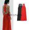 Summer New Product Women's Clothes French Style Design Bowknot Decoration Hanging Collar Midi Skirt Long Dress 8039116