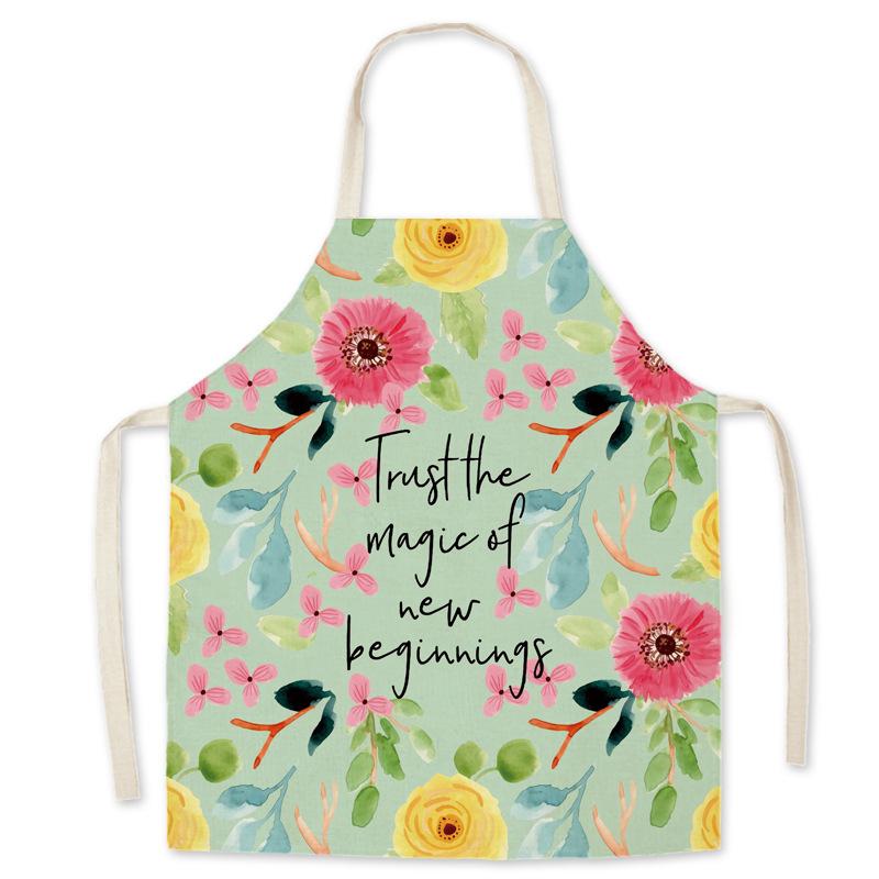 Льняной фартук с зеленым листом для женщин, аксессуары для выпечки, фартук для кафе для мужчин, Delantal Cocina Mujer Tablier Fartuchy Grembiule