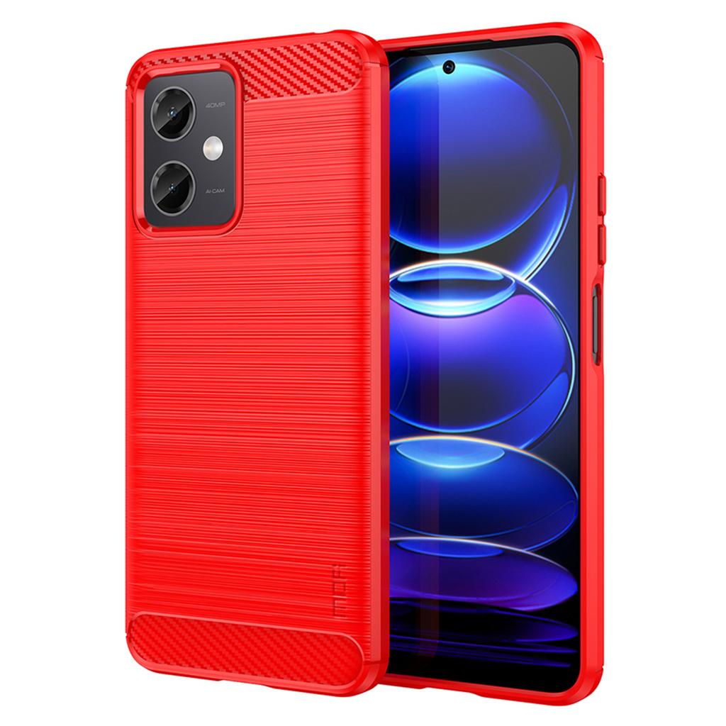 MOFI JK TPU Series-1 for Xiaomi Redmi Note 12 5G (Global)/(India)/(China)/Poco X5 5G Carbon Fiber Brushed Phone Case Soft TPU Phone Back Cover