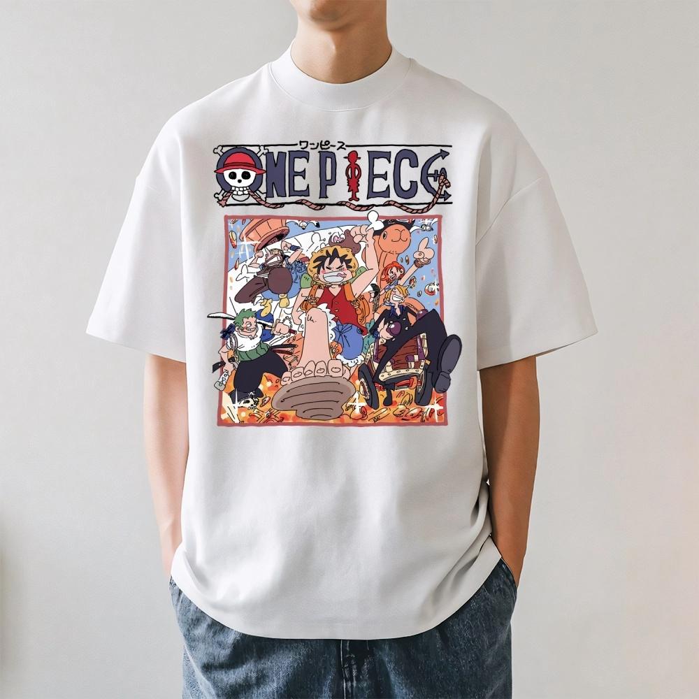 2026 Новая футболка с классическим принтом в японском стиле One Piece, футболка с коротким рукавом, мужская и женская футболка, мужские топы, Харадзюку