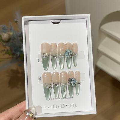 Весенний эльф свежая мята мамбо боковая подсветка стеклянная бусина кошачий глаз бриллиант K9