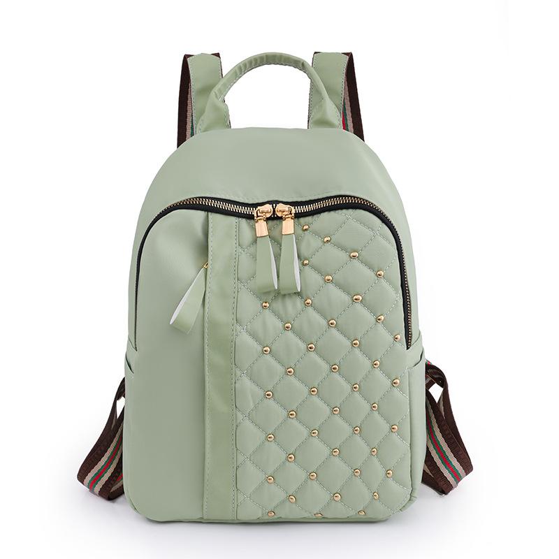 Womens Schoolbag New Casual Womens Oxford Cloth Backpack Simple Trend Light Riveted Thread Backpack