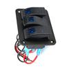 3 Gang 12 24V Toggle Rocker Switch Panel with LED Light for RV Car Marine Boat