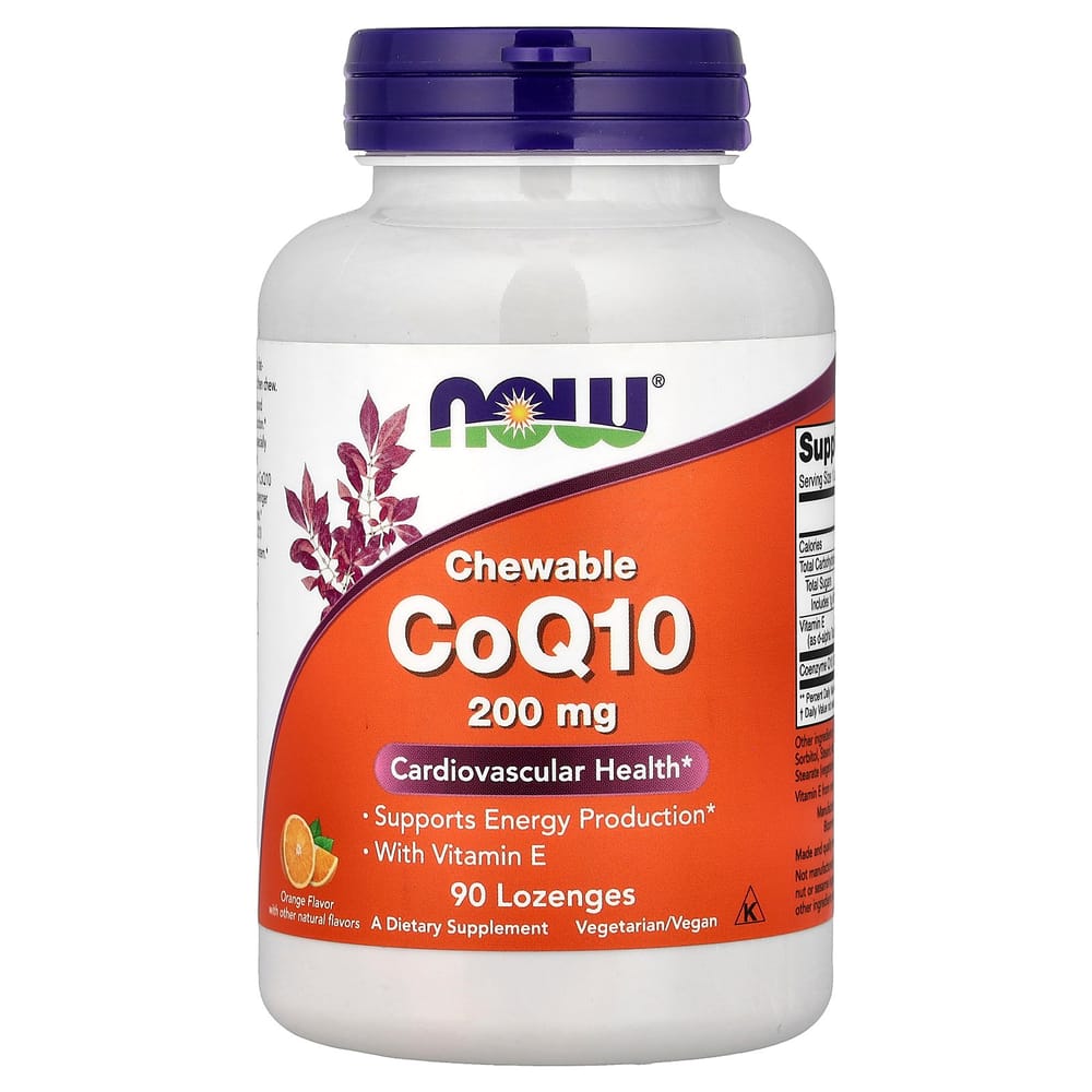 NOW Foods Chewable CoQ10 200mg Tablets, 90 Count