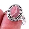 Natural Rhodochrosite Gemstone 925 Solid Sterling Silver Jewelry Ring S.8 w6M84