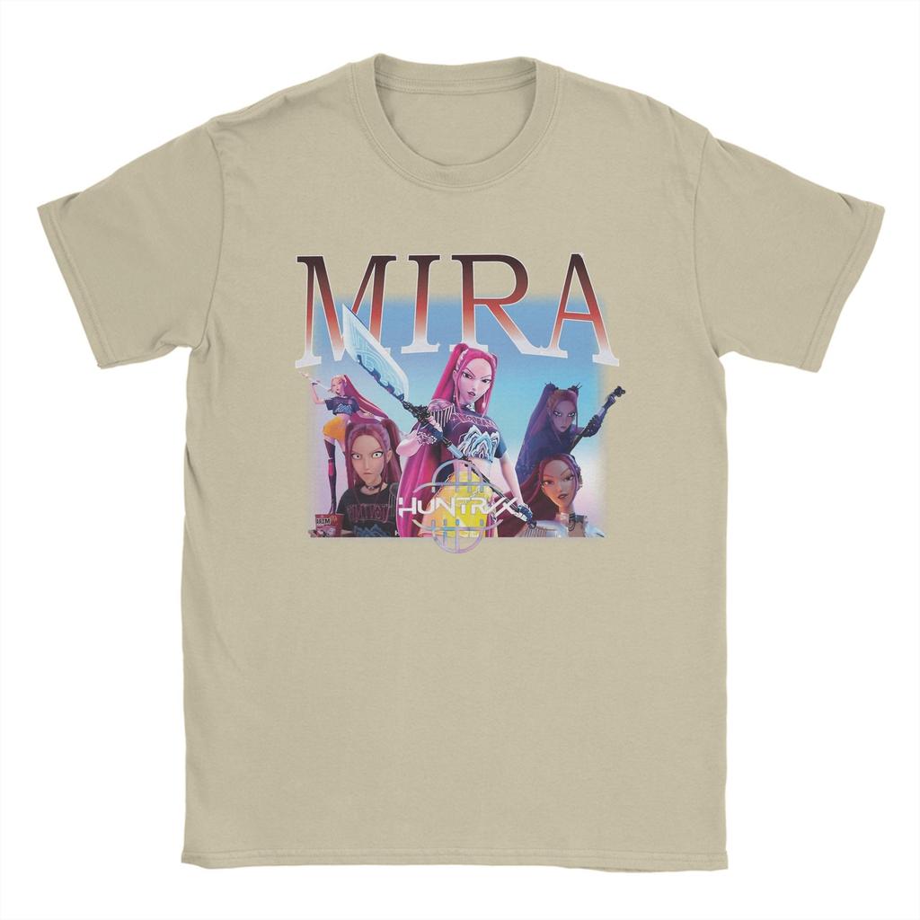 Mira Kpop Demon Hunters Huntrix T-Shirt Summer  Cotton T-Shirts For Men Harajuku Casual Tee Shirt Short Sleeve Y2K Fun Tops