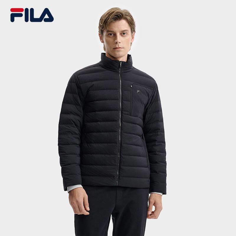 Fila Классический Минималистичный Повседневный Повседневный Универсальный Пуховик с Воротником-стойкой Мужская Верхняя одежда Черный F11M543909FBK