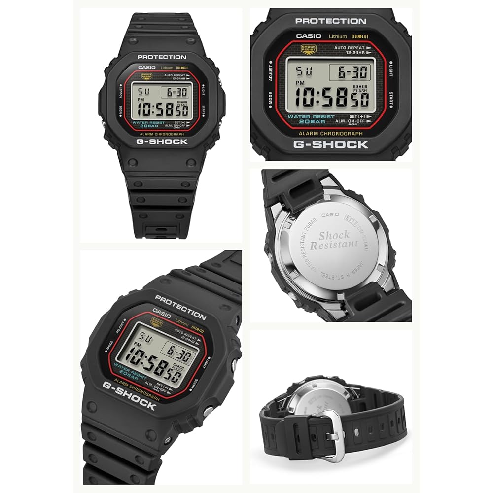 Мужские часы Casio G-Shock DW-5000R-1AJF Биопластик Черный Ретро-дизайн