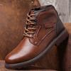Men's Cross-Border Martin Boots: Casual Zipper High-Top Desert Work Boots, Large Size, Retro Style for Autumn and Winter.