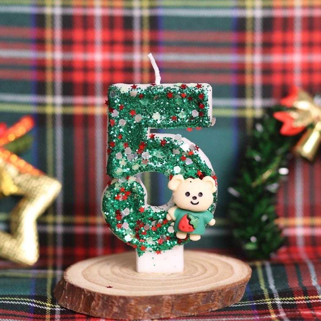 Рождественский номер День рождения Свеча Вечеринка Торт Украшение Подарок на день рождения Санта-Клаус