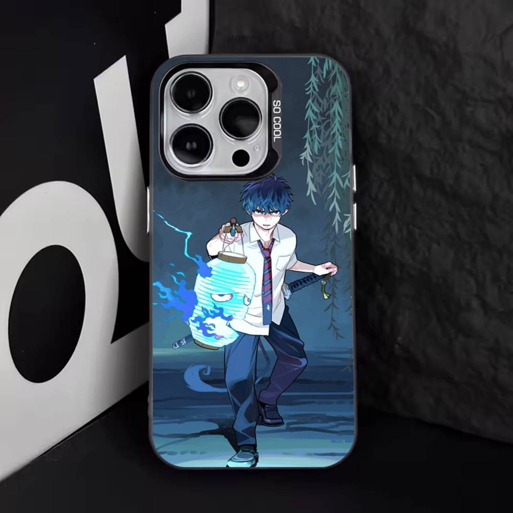Аниме Синий Экзорцист Чехол для Телефона Для iPhone 16,15,14,13,12,11,8,7,Pro,Max,Plus,Mini,XS,SE Противоударный Черный Матовый Жесткий
