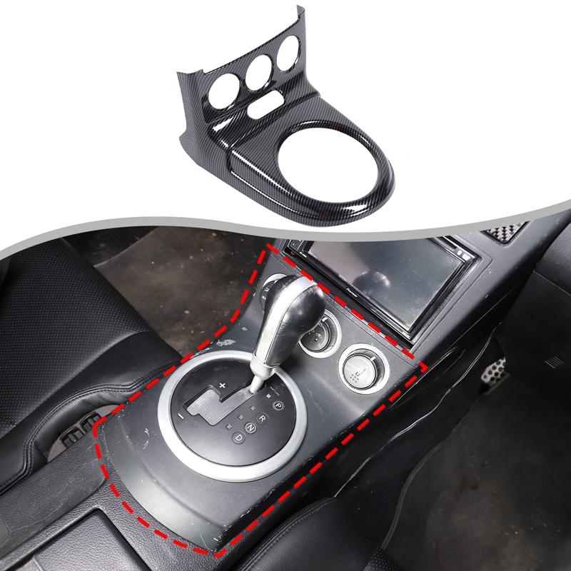 Для Nissan 350Z Z33 2003-2006 LHD ABS Углеродное волокно Панель переключения передач Контроль автомобиля Крышка воздуховода Наклейка на крышку зеркала заднего вида