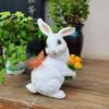 Solar Rabbit Statue Light Cute Bunny Statue Resin Rabbit Figurine Easter Rabbit Sculpture for Patio Yard Lawn