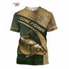 Summer 3D Tuna Fishing Print Men's T-shirt Casual and Comfortable Hip-hop Short Sleeved Top Outdoor Harajuku Round Neck Clothing