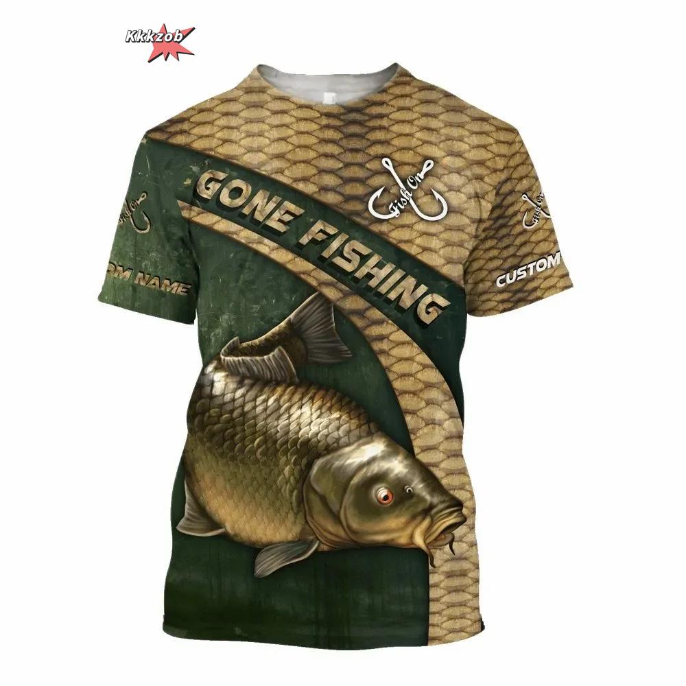 Summer 3D Tuna Fishing Print Men's T-shirt Casual and Comfortable Hip-hop Short Sleeved Top Outdoor Harajuku Round Neck Clothing