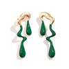 Creative Metal Irregular Water Drops Stud Earrings Vintage Gold Color Geometric Long Earrings Christmas Earrings Jewelry Women Party Wedding Gifts