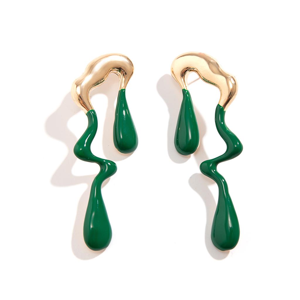 Creative Metal Irregular Water Drops Stud Earrings Vintage Gold Color Geometric Long Earrings Christmas Earrings Jewelry Women Party Wedding Gifts