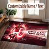 Custom Rug Cristiano Ronaldo Pattern Print Name Text Soft Non‑Slip Floor Carpet for Home Indoor Decoration