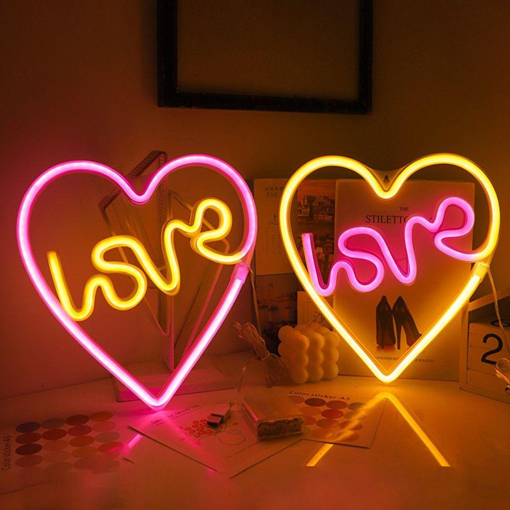 LED Atmosphere Light Love Shape Light Battery Powered Wall Lamp  Valentine's Day Gifts
