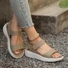 Women's Cloth Wedge Sandals Slip On Lightweight Walking Sandals Women Comfortable Summer Shoes Woman 2025