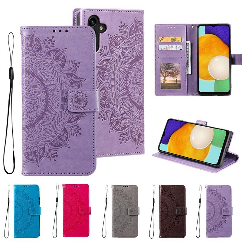 Embossed Totem Card Slot Photo Frame Leather Wallet Case For iPhone Samsung Huawei Honor Xiaomi Redmi Lanyard Phone Flip Cover