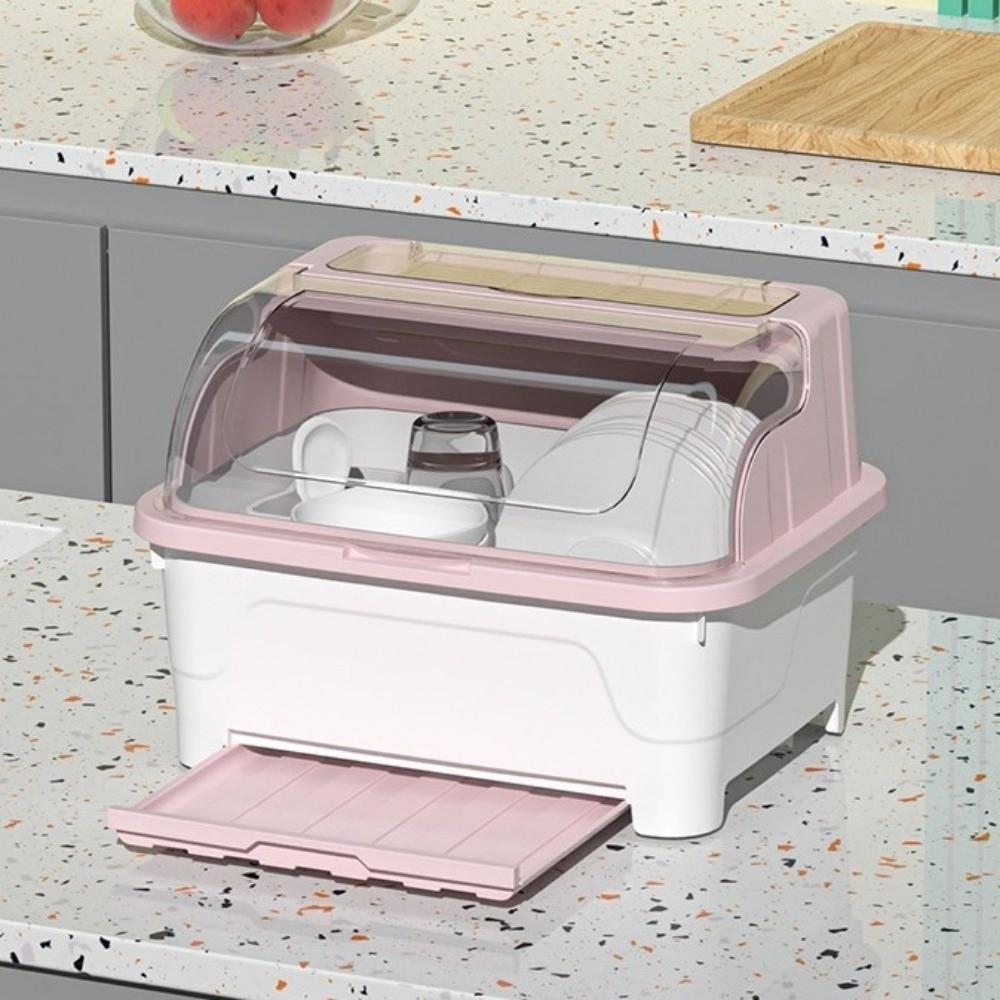 Герметичный контейнер для хранения посуды с крышкой, поддоном для слива, ящик для хранения столовых приборов для тарелок, мисок
