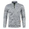Autumn Winter New Men's Quarter Zip Neck Sweater Knit Top Thin Fleece Stand Collar Fashion Trend Versatile Sweatshirt