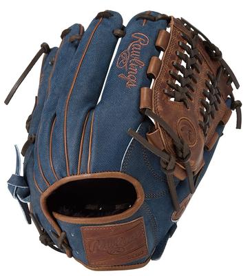 Rawlings PRO EXCEL GR5FHJN65 Бейсбольная перчатка для броска HOH® – Джинс- Перчатка, Софтбол, Универсальная, Темно-синяя, 11,75 дюймов, Для правой руки