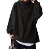 ORWZDCO High Solid Layered Loose Oversized Perfect for Winter Women's Sweatshirt, Neck, Sportswear, Color, Cute, Lazy, Look, Simple, Fit, Casual,