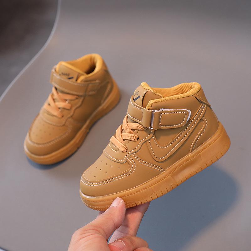 Новая детская спортивная обувь на весну и осень: Высокие кеды для мальчиков, белые туфли для девочек, баскетбольные кроссовки в корейском стиле