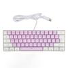 Игровая клавиатура USB 61 клавиша RGB-подсветка Эргономичная Контрастный цвет Компактная Проводная клавиатура для настольного компьютера ноутбука Белая