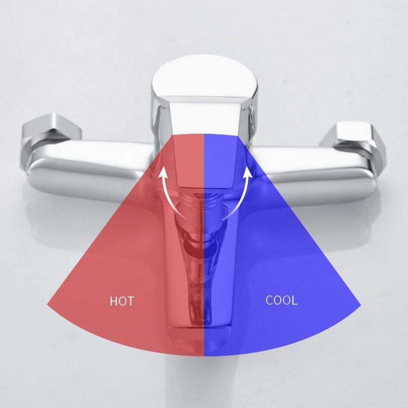 Mixing Valve Hot and Cold Water Shower Faucet Bathroom Shower Head Triple Mixing Valve Bathtub Faucet