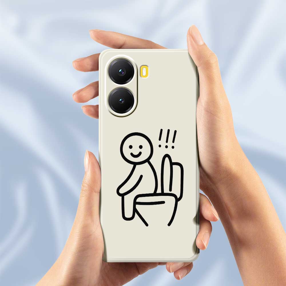 For Xiaomi Redmi Turbo 4 5G/Poco X7 Pro 5G Case Stickman Toilet Pattern Printing Straight Edge TPU Phone Back Cover