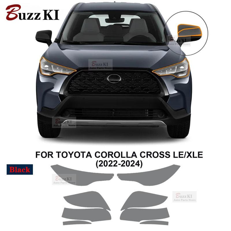 For Toyota Corolla Cross LEXLE -2024 Headlight Rearview Film TPU Protection Film Pre-cut Anti-scratch Resistant Clear Black