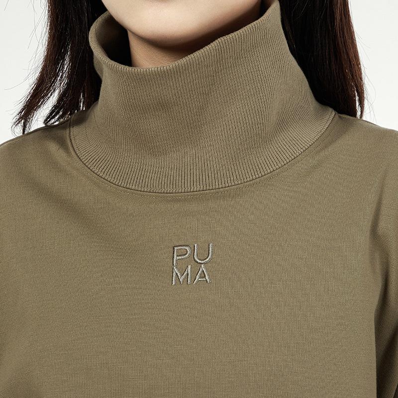 Puma Infuse однотонный спортивный свитер с высоким воротником, женские топы, зеленый 531926-43