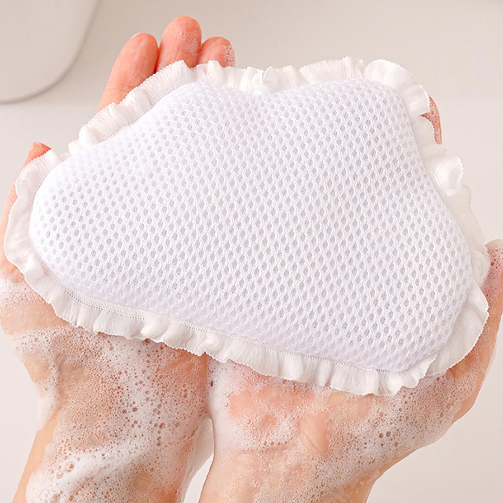 Cloud/Heart Shape Soap Mesh Pouch With Lanyard Fast Foaming Shower Travel Holder Net Bath Flower Scrubbing Bathroom Accessories