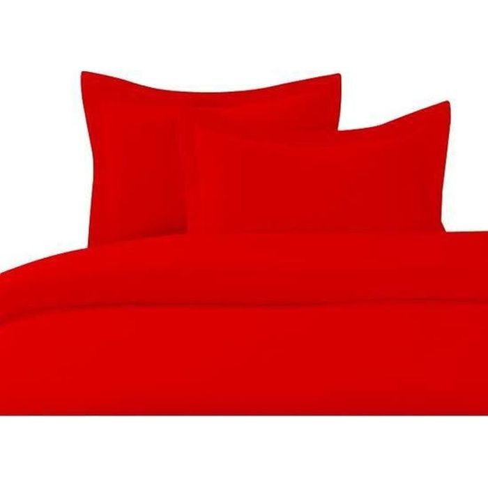 Housse de couette - DUBLANC - 220x240cm - 100% Coton - Rouge - Lavable
