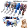 Pet Leash Collar Floral Pattern Decorative Adjustable Cute Pet Dog Traction Rope