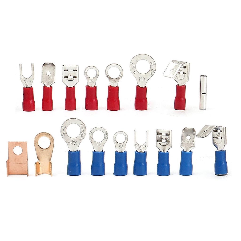 350 шт., обжимные клеммы для проводов, соединители + 328 шт., набор термоусадочных трубок из полиолефина 2:1 в ассортименте, изолированный комплект