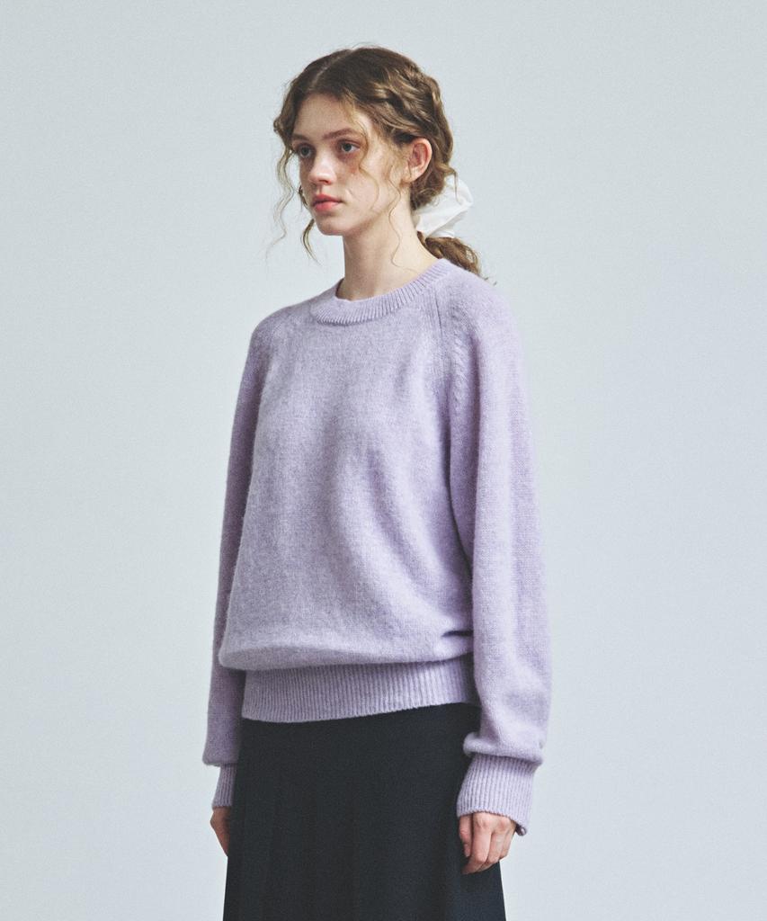 KNITTED Shaggy Dog 100% Wool Round Knit Lavender